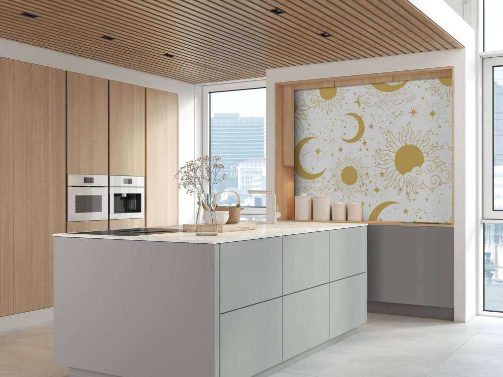 Zon maan en sterren in goud