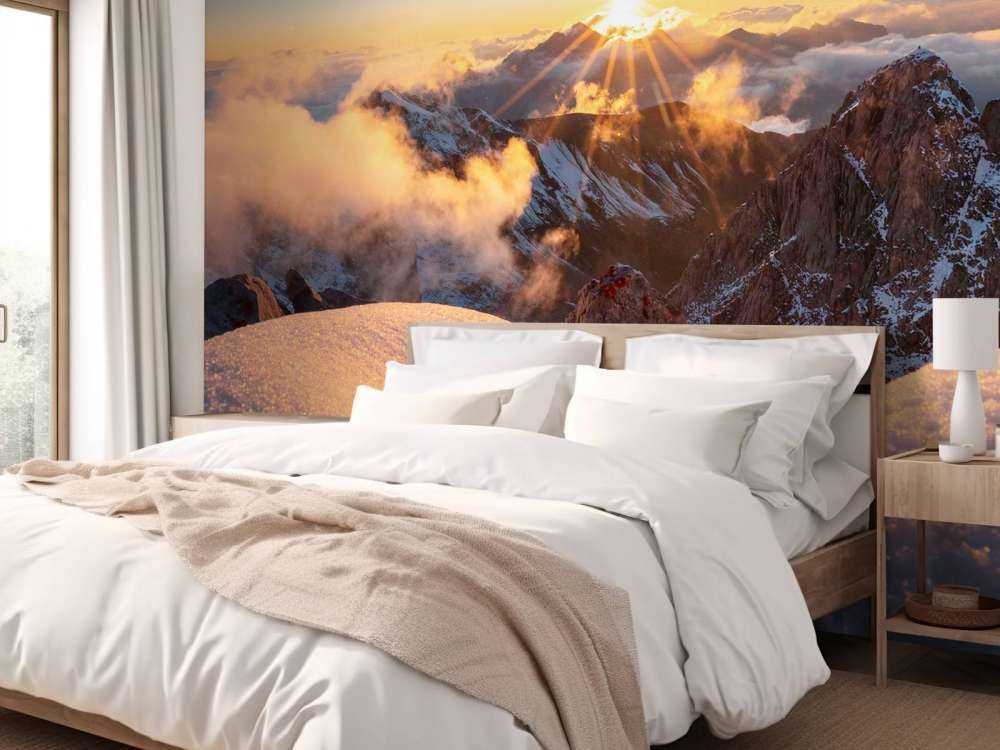 Avondlicht Over Wintergebergte