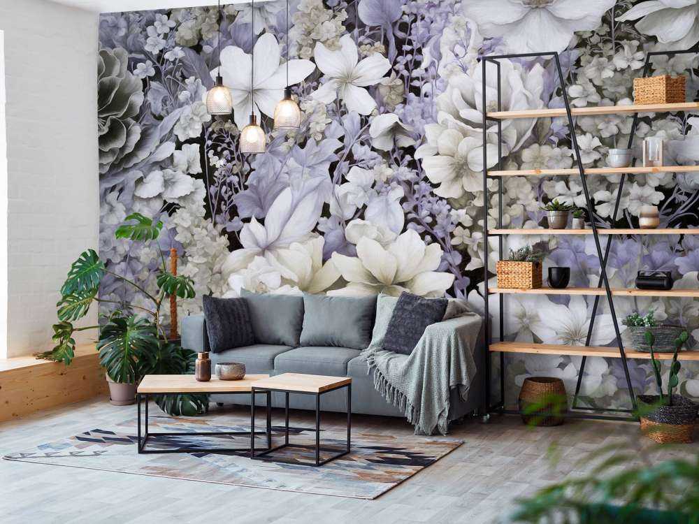 Flower festivalSEAMLESS Dark Gray