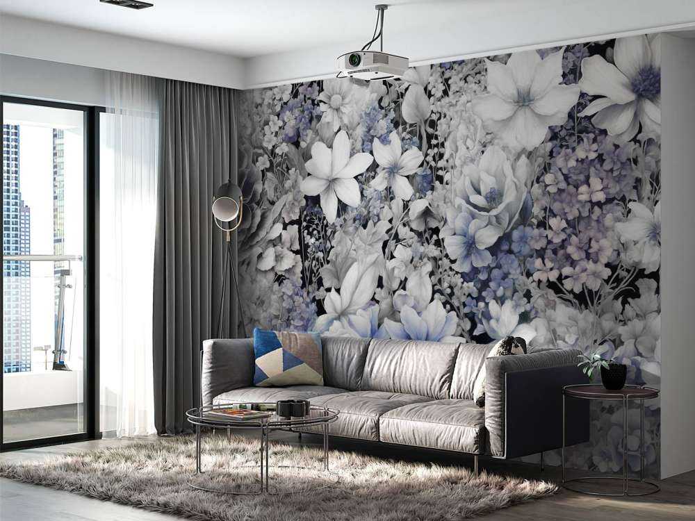 Flower festivalSEAMLESS Dark Blue