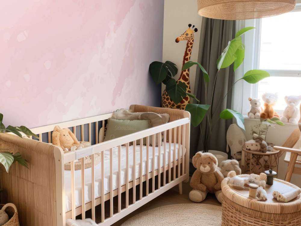 Poederroze verfsluier in lagen