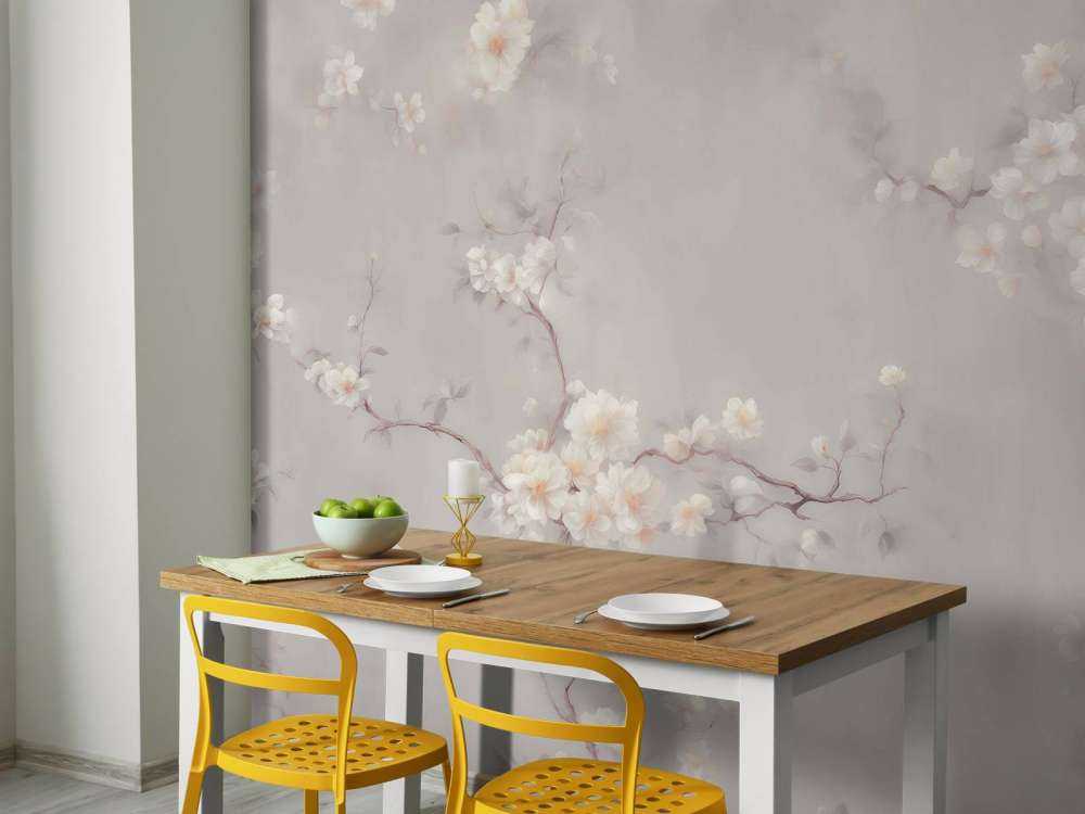 Lovely Branches of Flowers Taupe