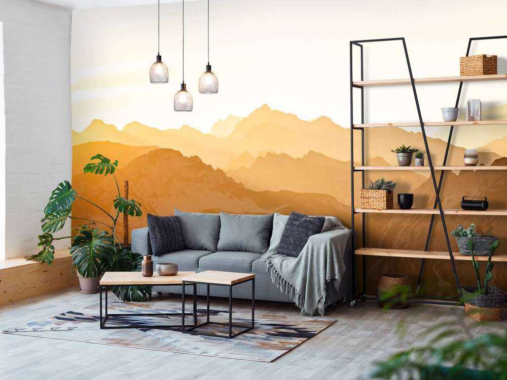 Gouden bergen bij zonsopkomst