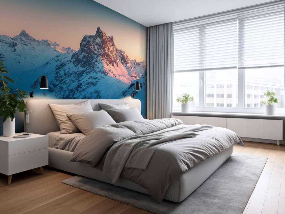 Avondlicht op bergvallei