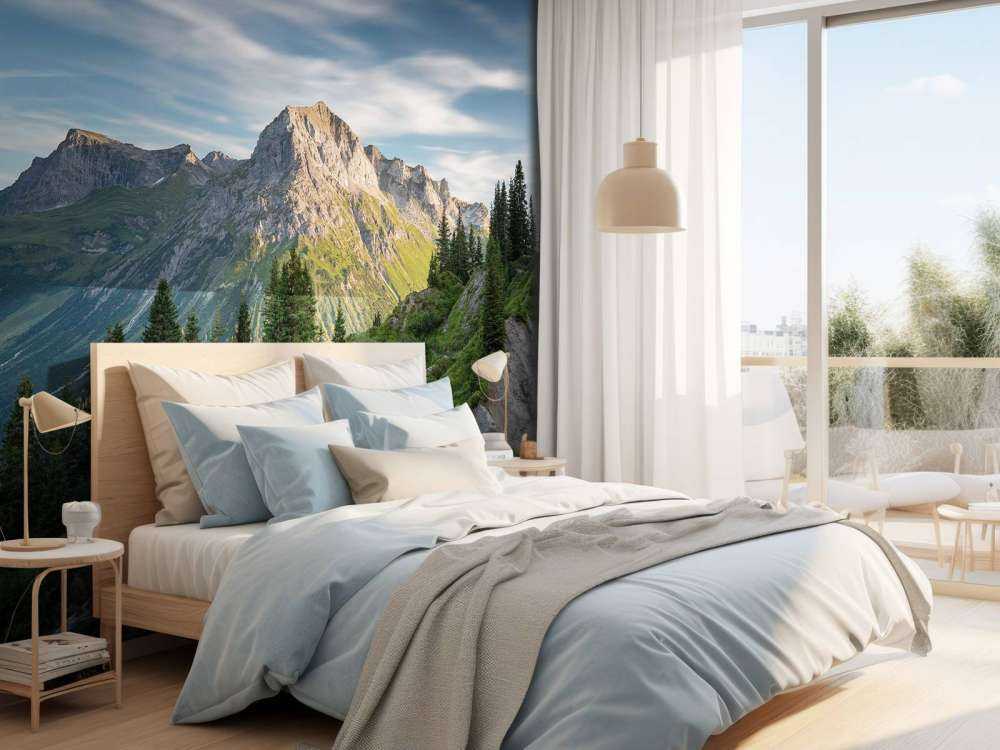 Avondzon op alpentoppen