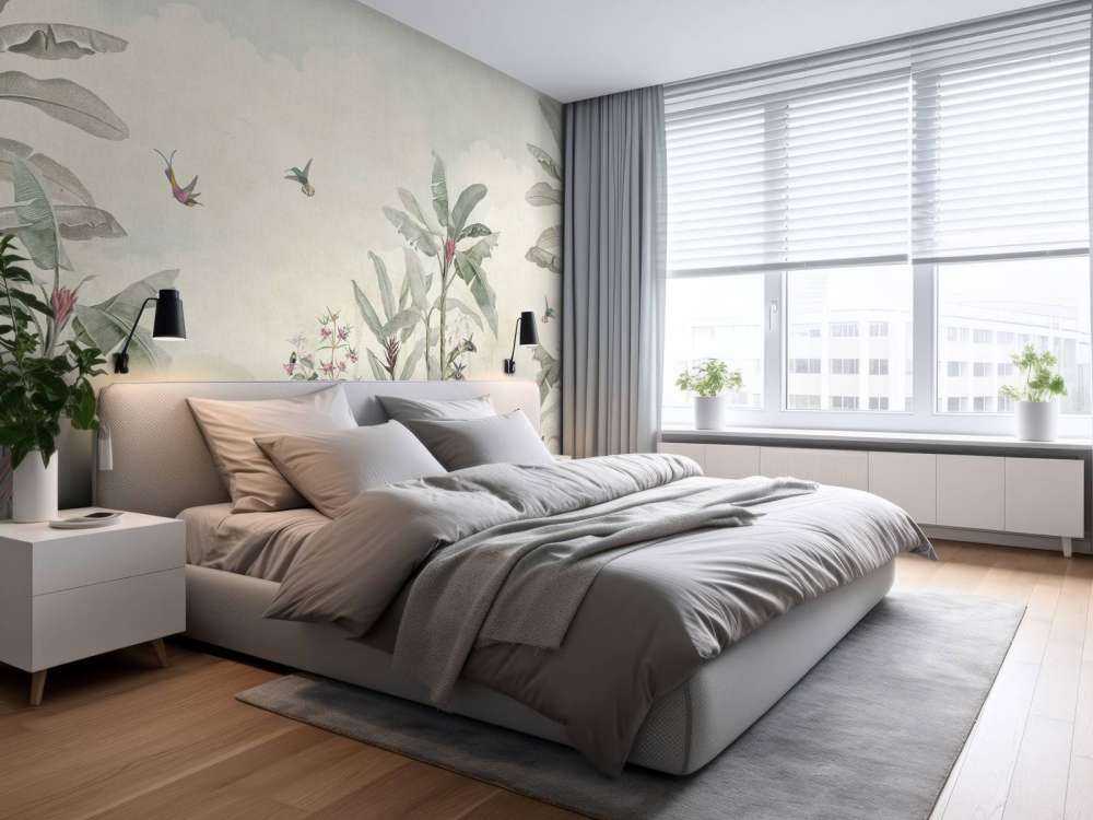 Kolibries en tropische bladeren