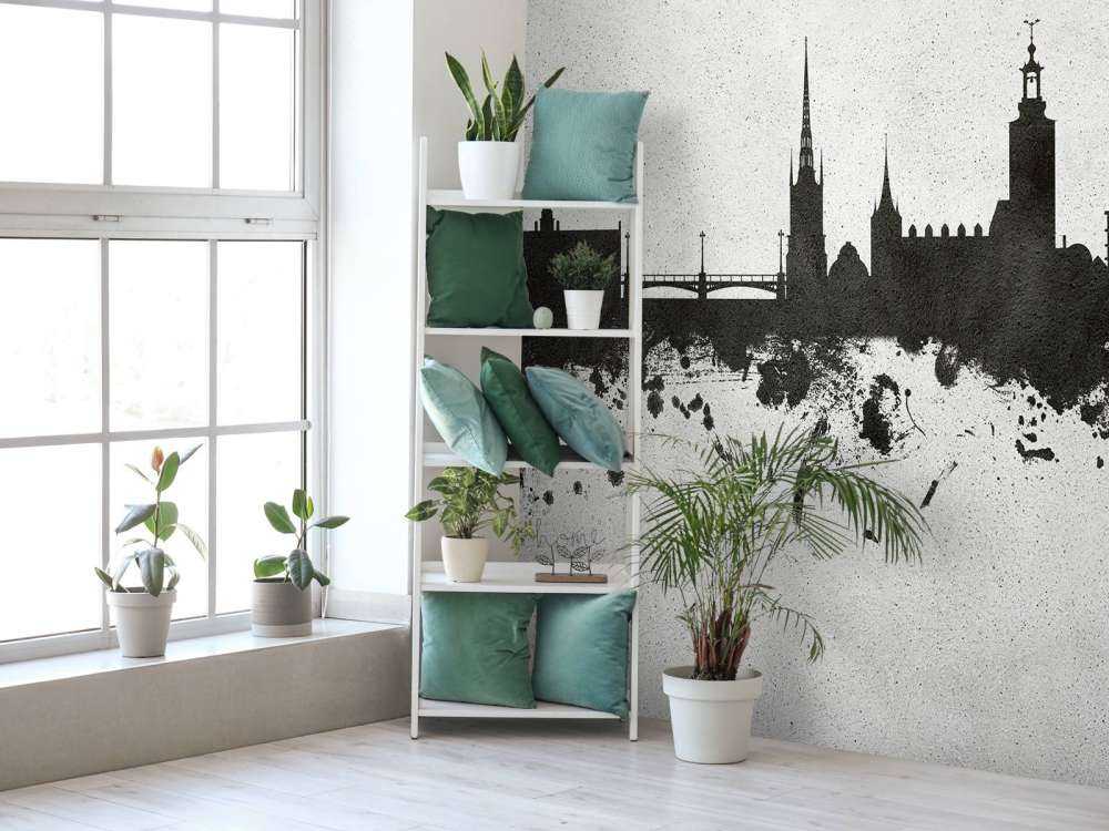 Waterverf skyline, Stockholm