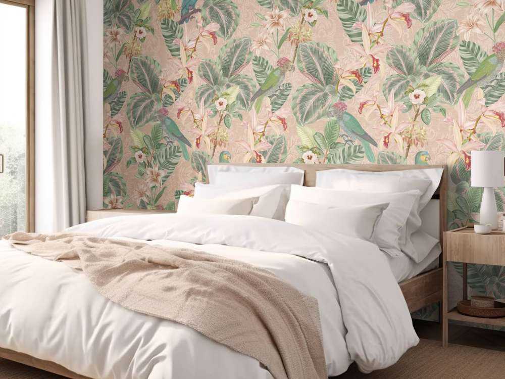 Tropische Jungle vogels & papegaaien - terracotta