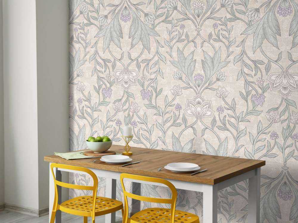 Morris bloemen damask - neutral beige