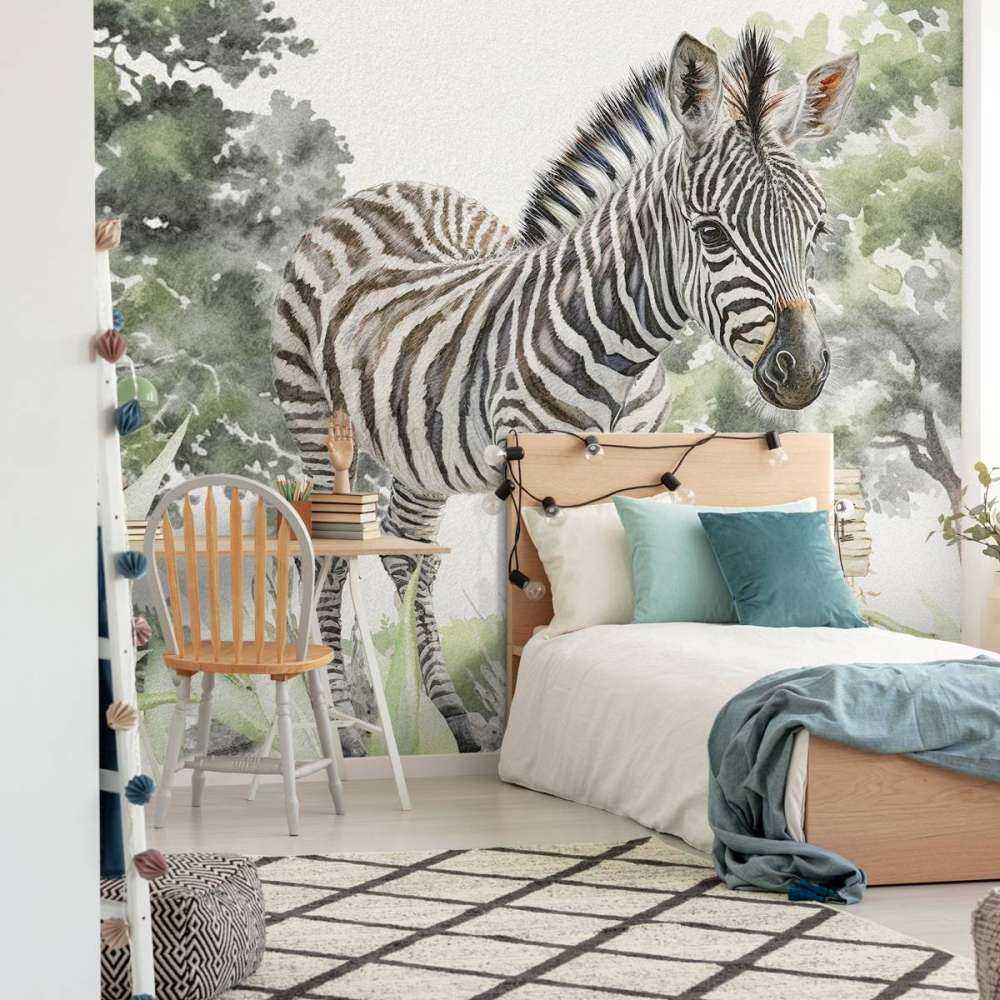 Jonge zebra in de natuur