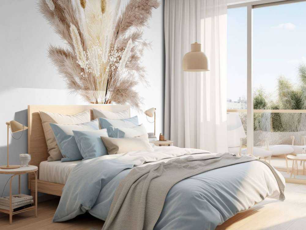 Vaas met beige planten