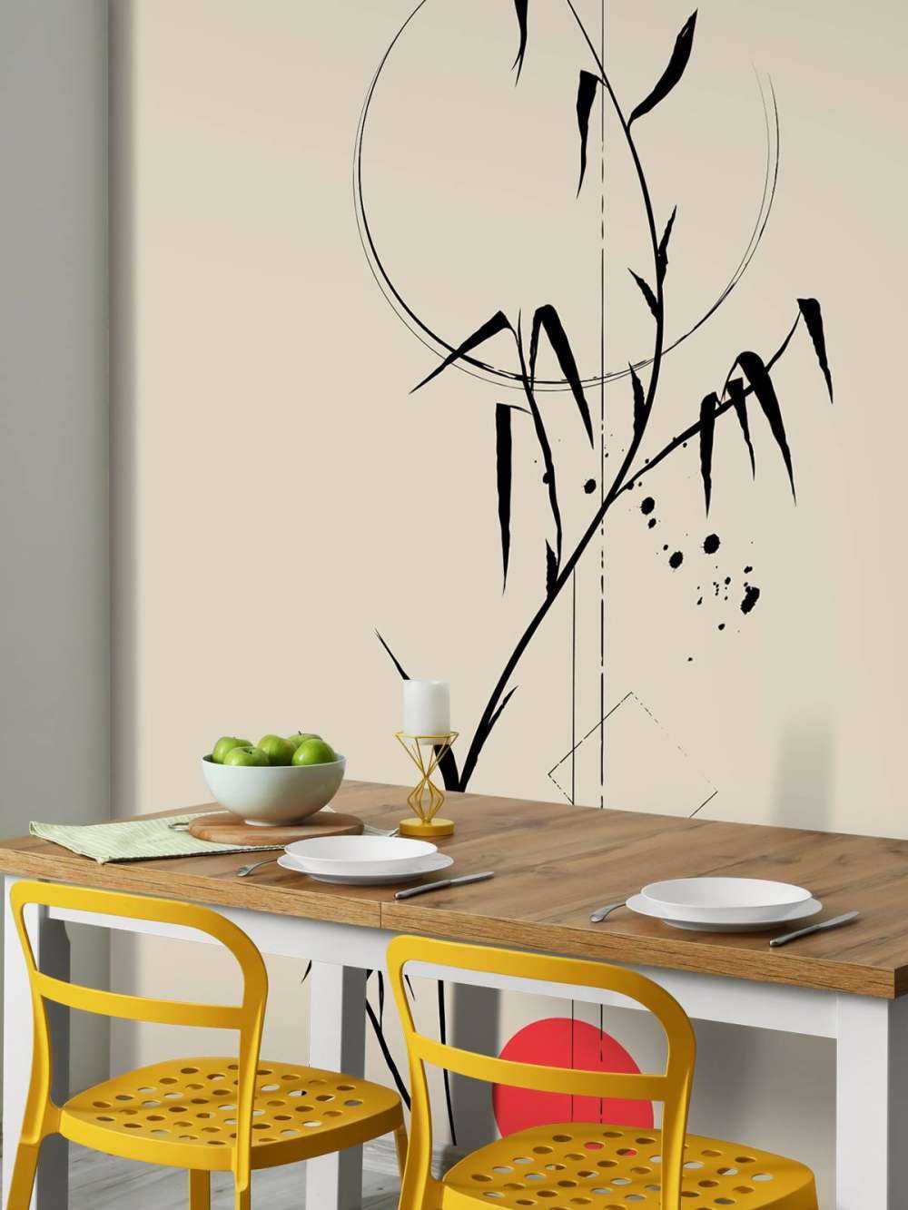 Zwarte bamboeplant in Oosterse stijl