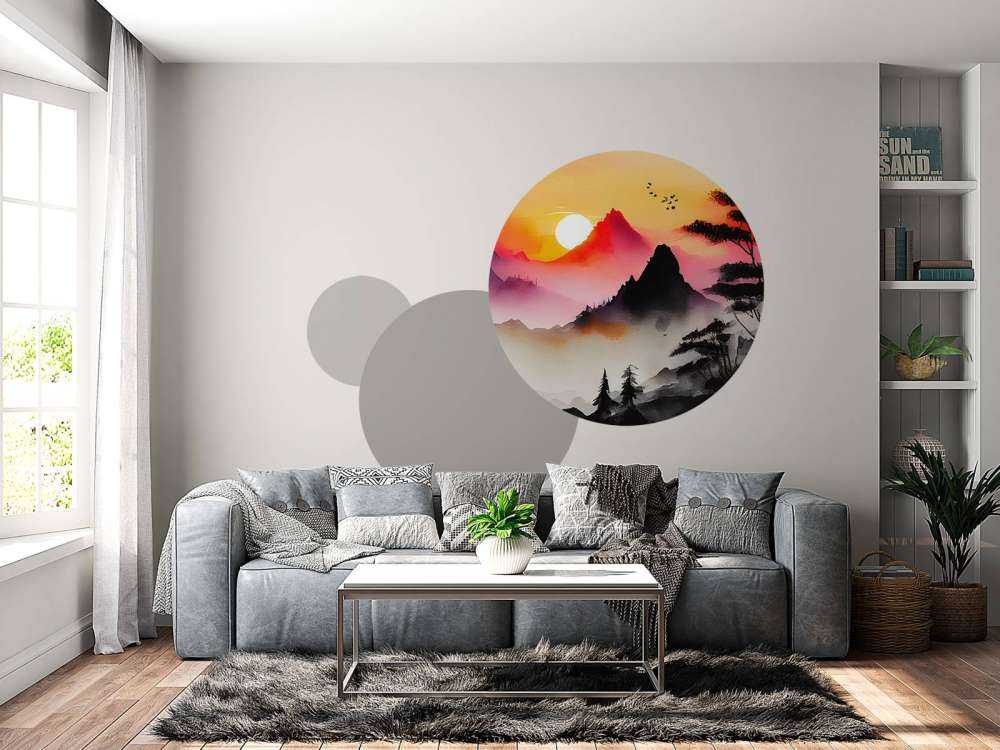 Geïllustreerde roze zonsondergang