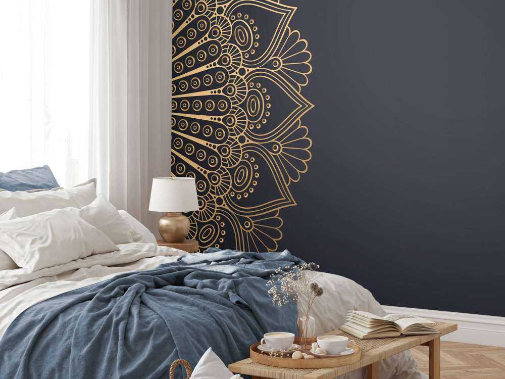 Mandela op blauw achtergrond