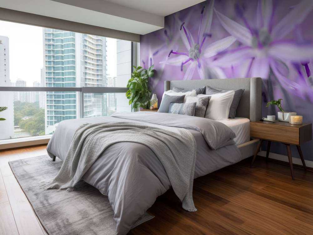 Paarse allium bloemen