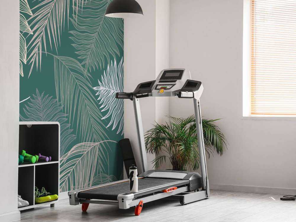 Palmblad op groene achtergrond