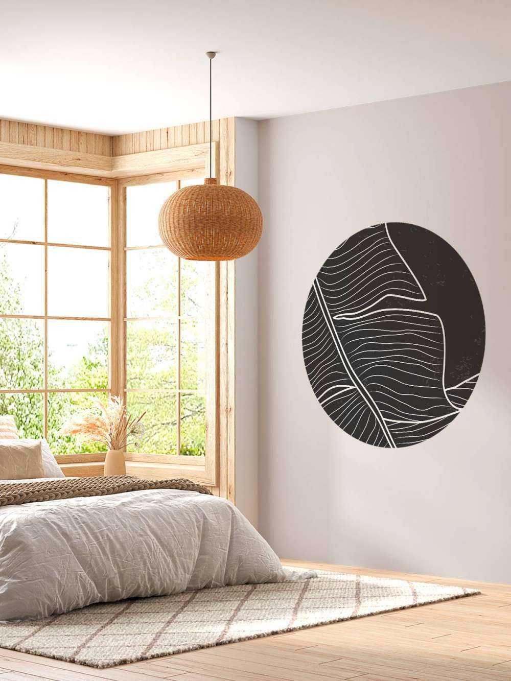 Zwart-witte blad illustratie