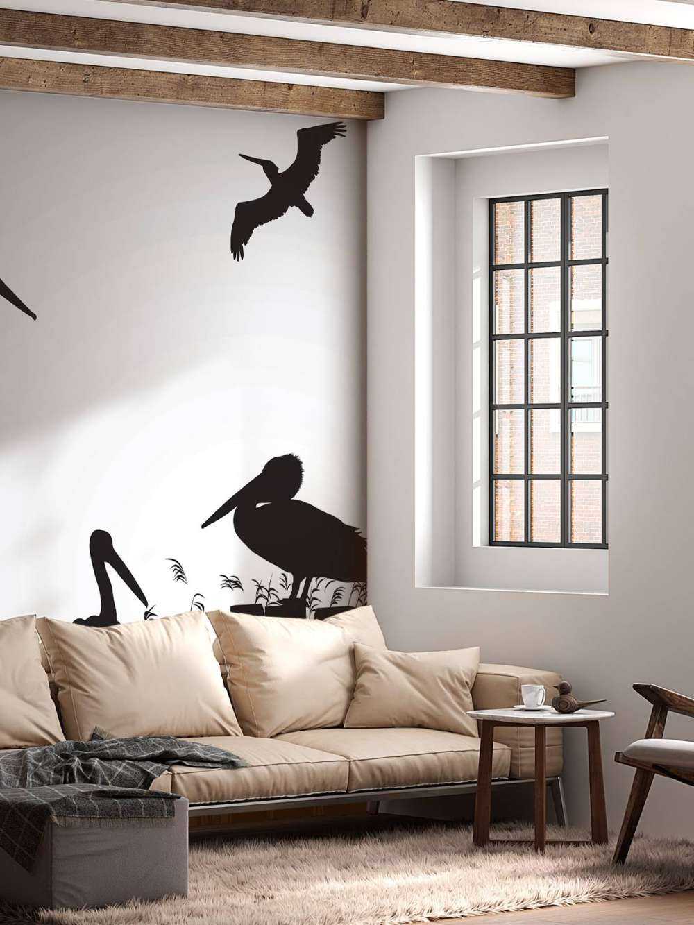 Pelikanen op een pier