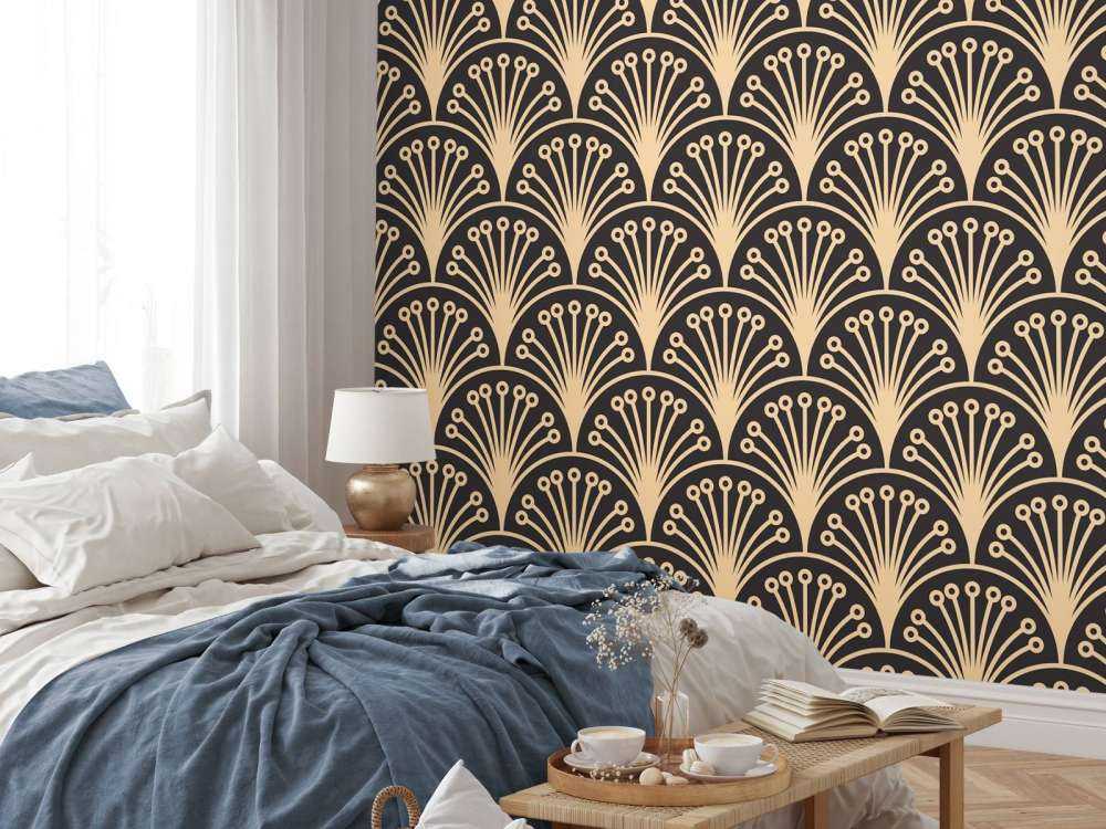 Gouden art deco bloemen