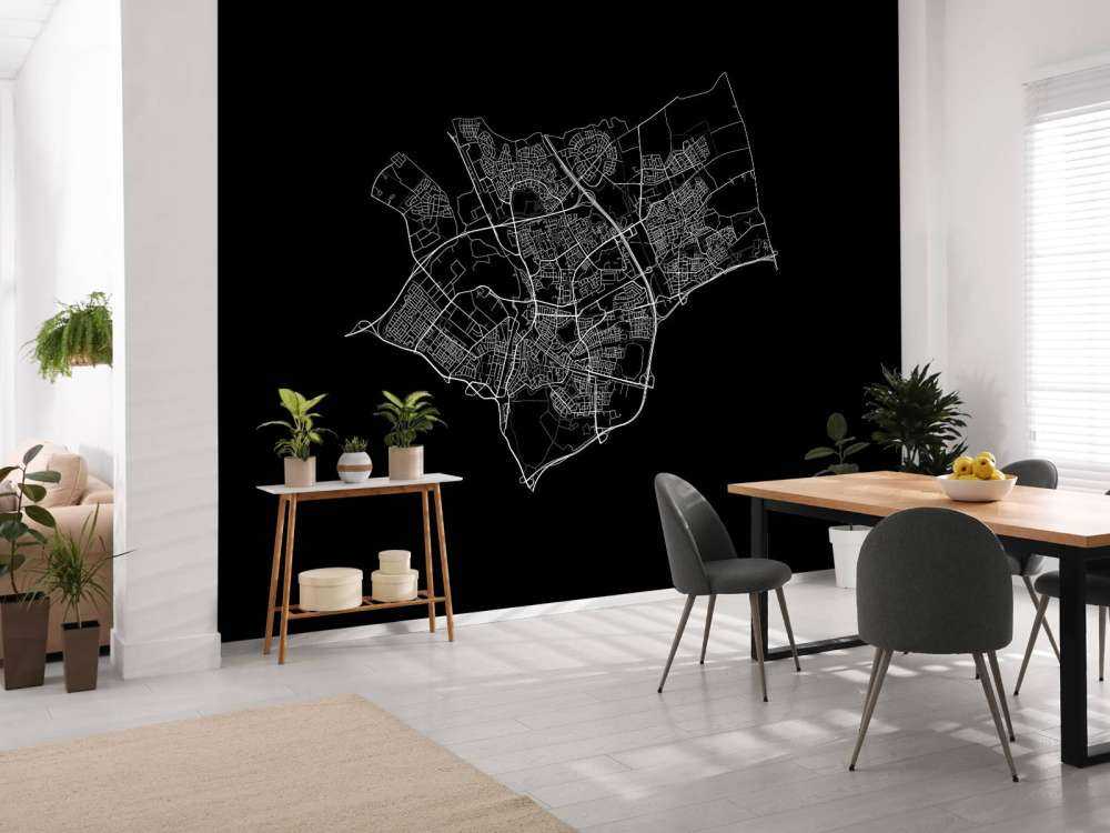 Plattegrond van Den Bosch, zwart