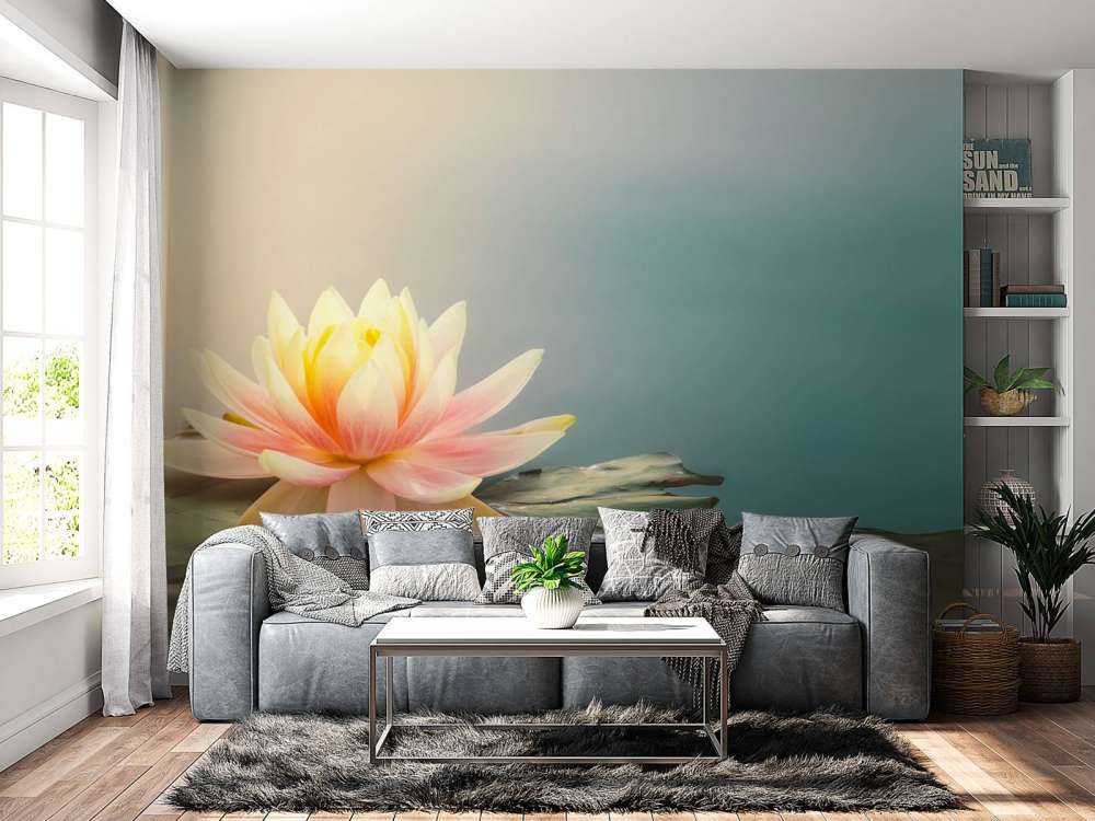 Vijver met lotusbloemen