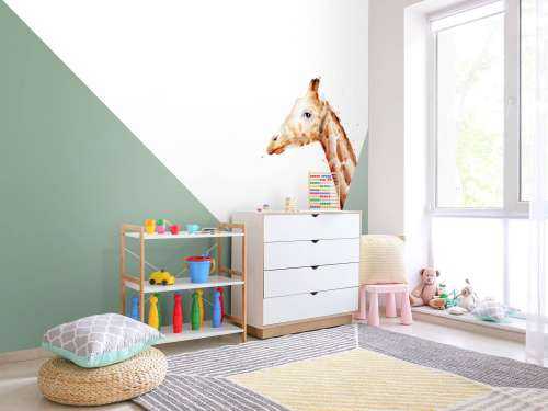 Groene driehoeken met giraffe