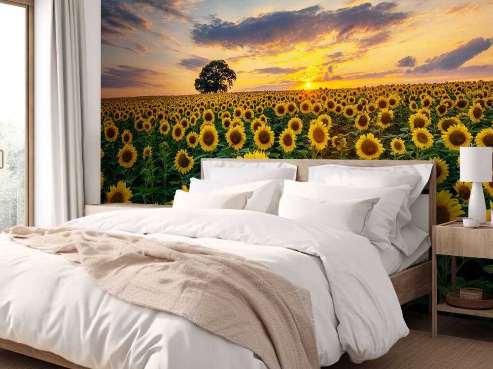 Veld vol zonnebloemen