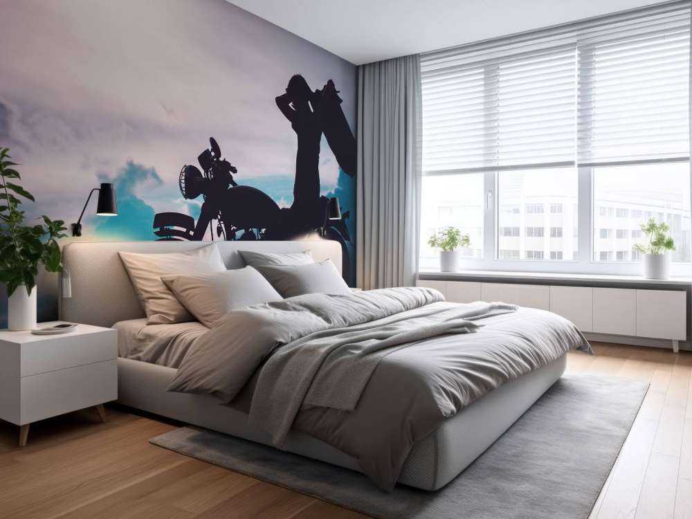 Silhouet motorrijder