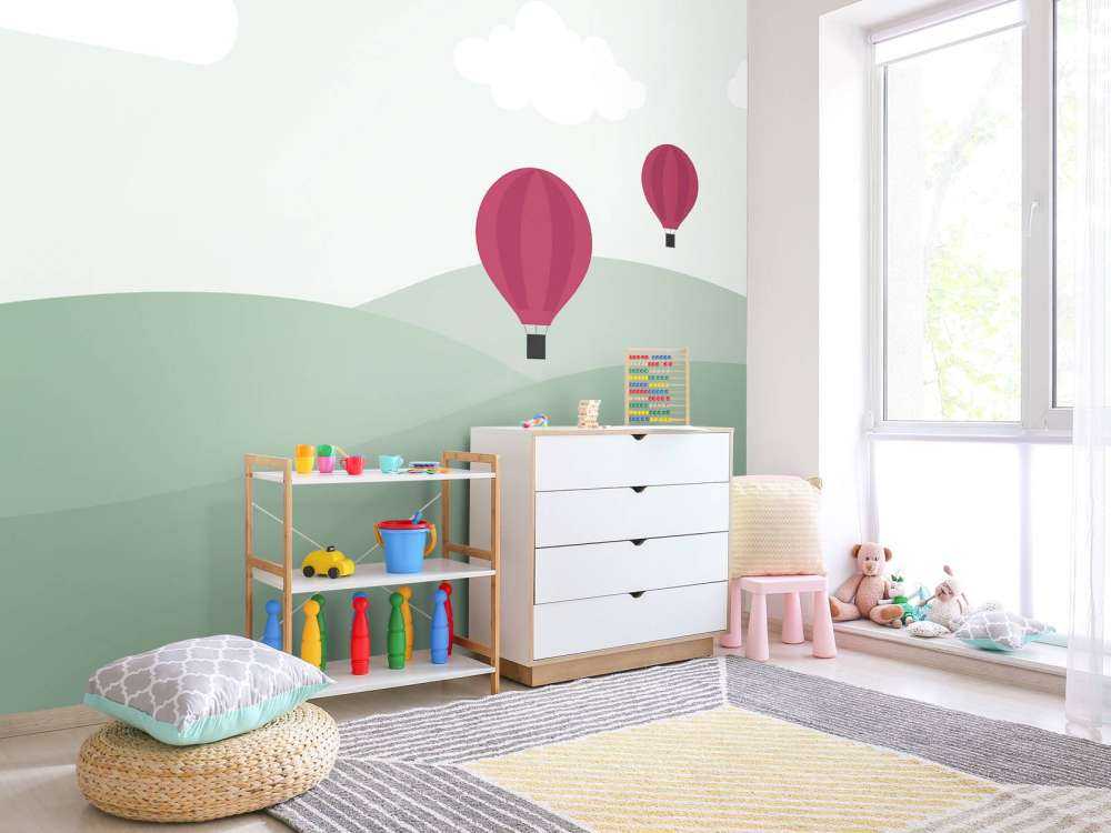 Heuvels met luchtballonnen