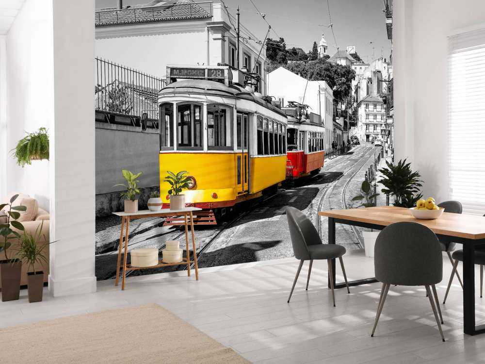 Gele en rode tram