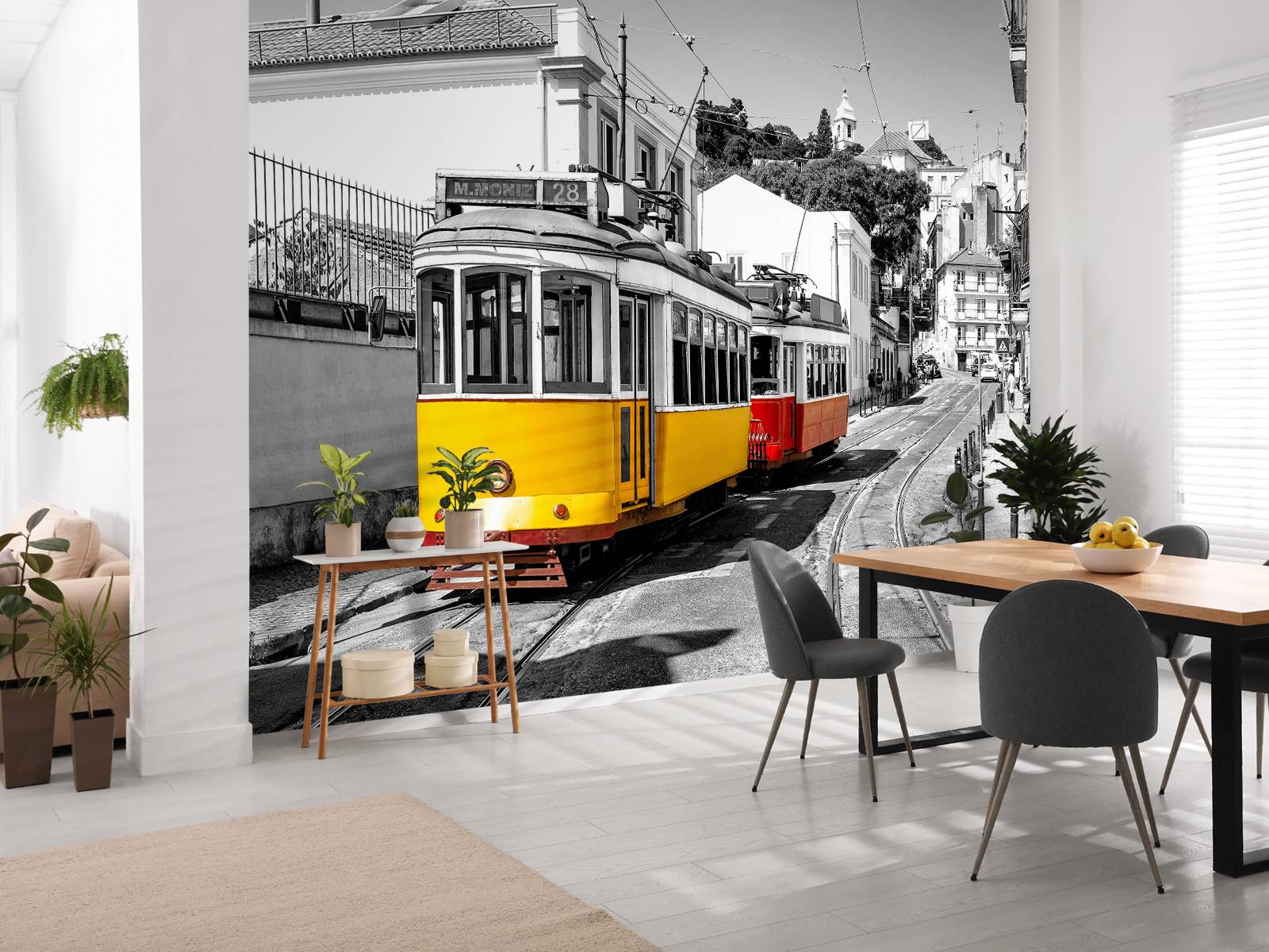 Gele en rode tram