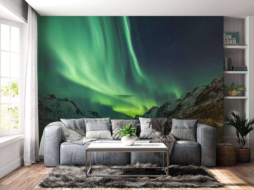 Noorderlicht tussen twee fjorden