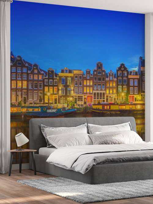 Amsterdamse gracht bij avond