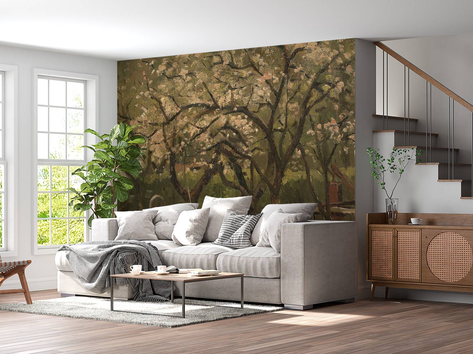 Bloeiende boom in een boomgaard