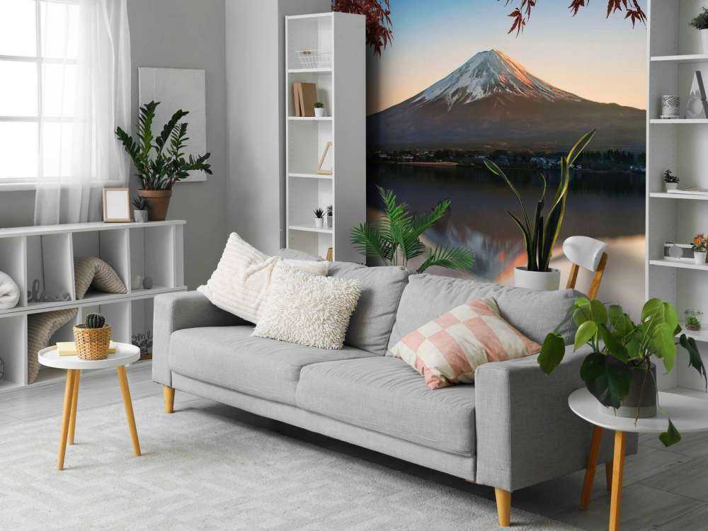 Herfstlicht over bergmeer Fuji