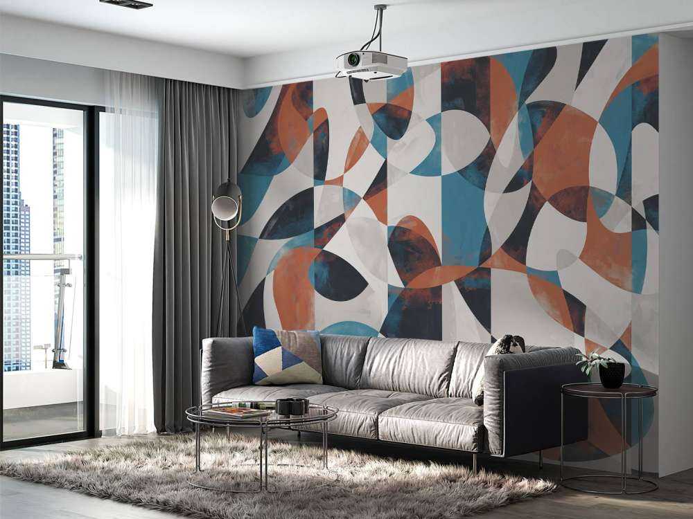 Vloeiende vormen in koraalblauw