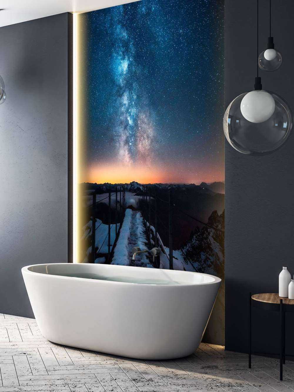 Sterrenpad Over Besneeuwde Berg