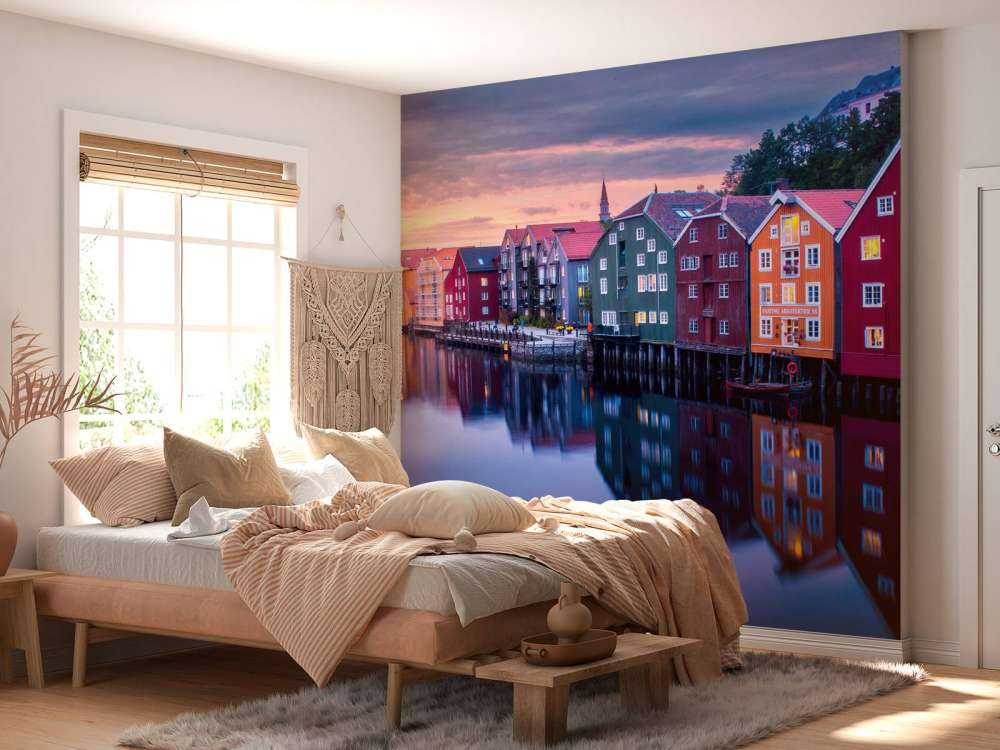 Avondlicht Op Gekleurde Gevels