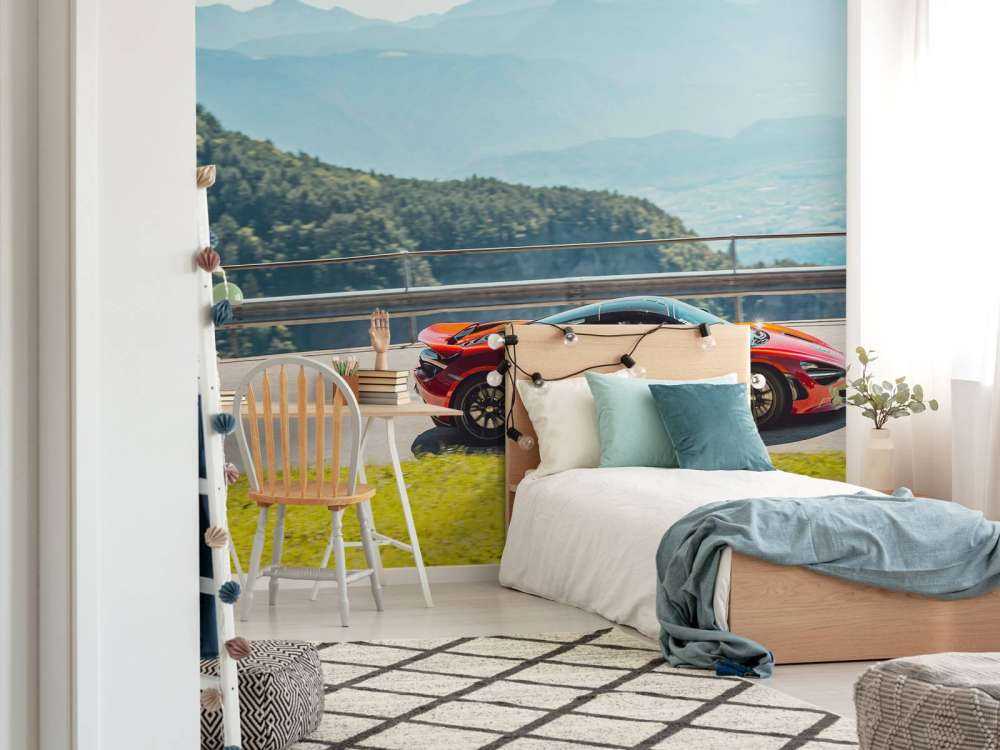 Rijdend door bergpanorama