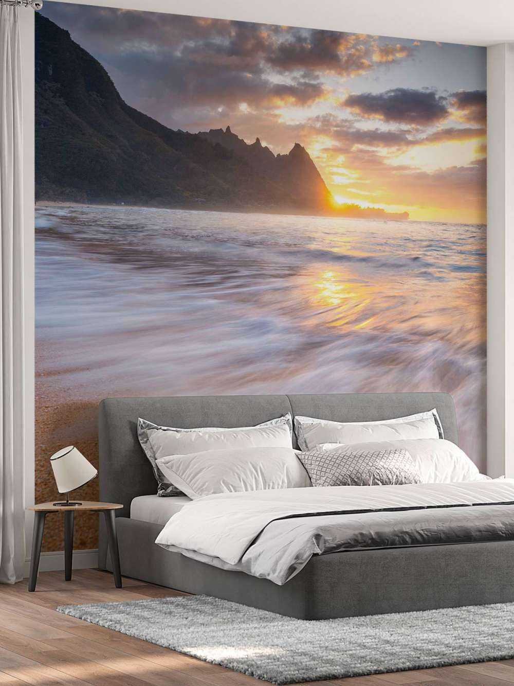 Gouden zon over tropisch strand