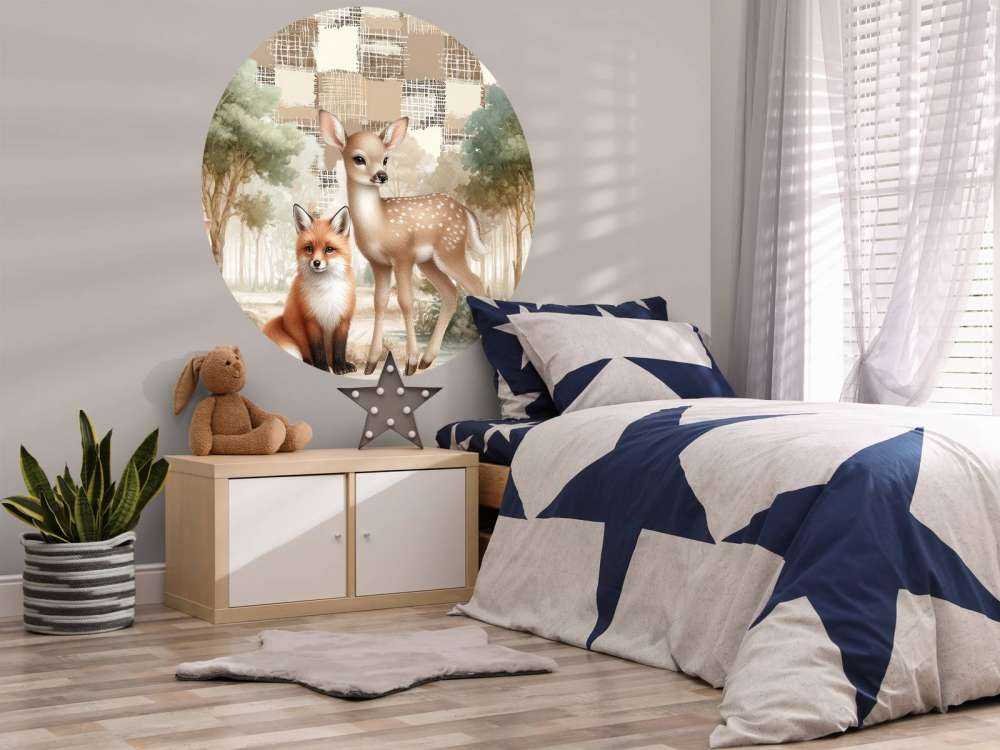 Bosdieren in warme tinten