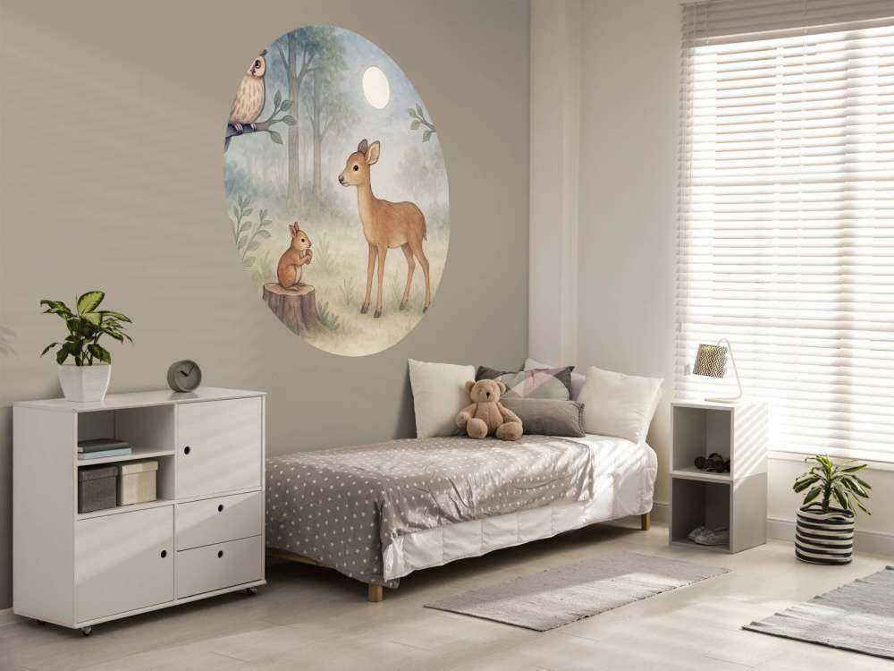 Maanlicht in het bos met dieren