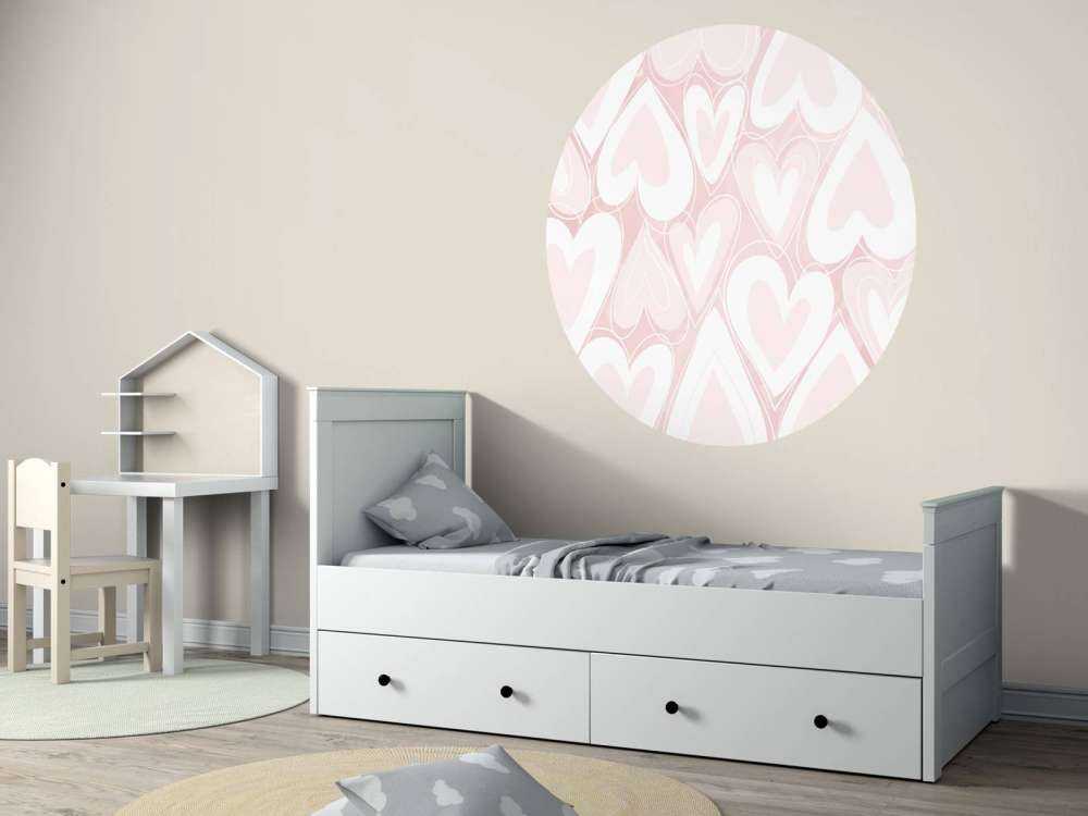 Lichte hartenvloed in poederroze