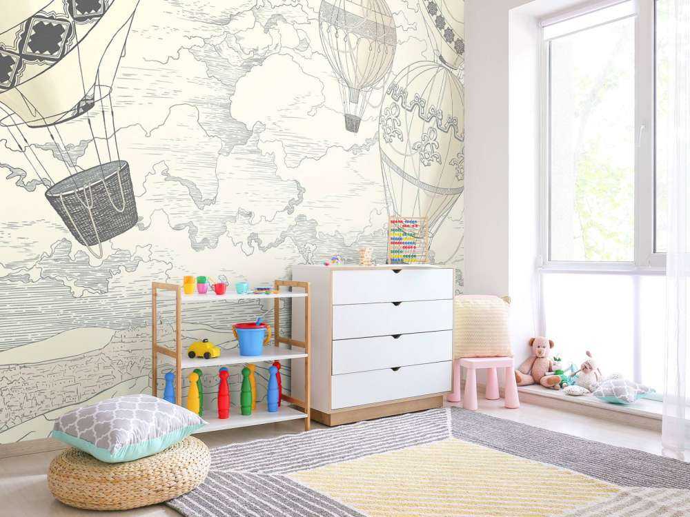 Witte moderne luchtballonnen