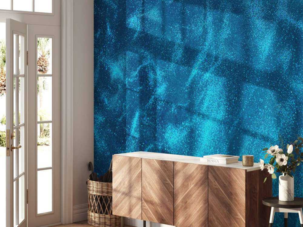 Blauwe glitter stroom