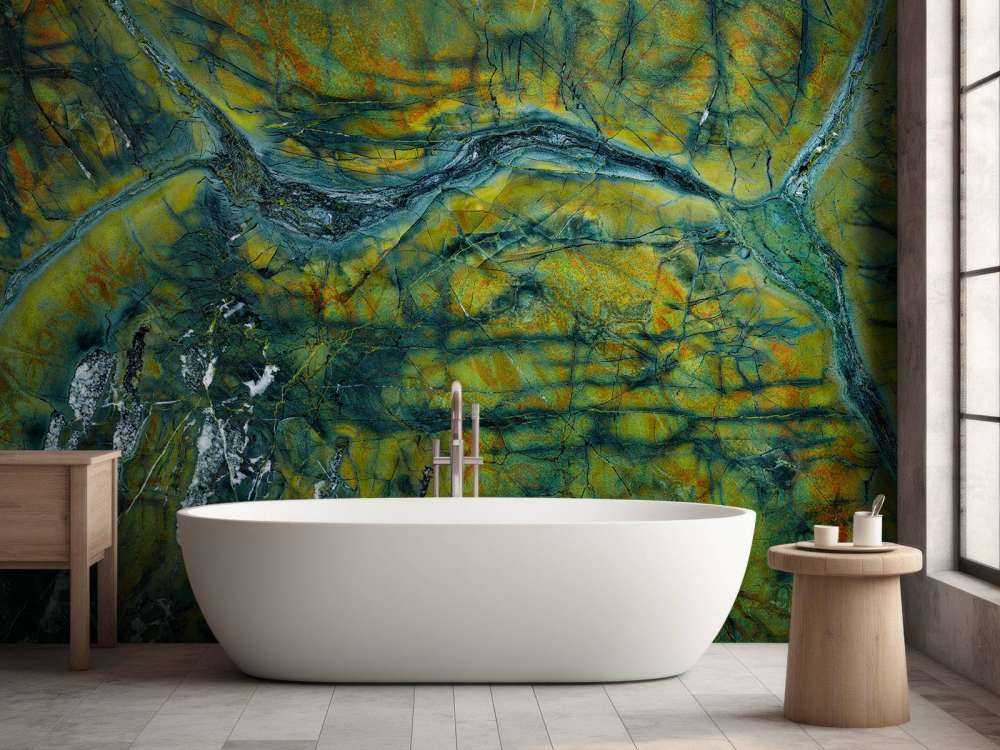 Groen marmer met oranje