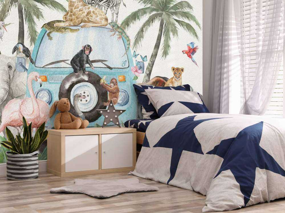 Vrolijke tropische dieren