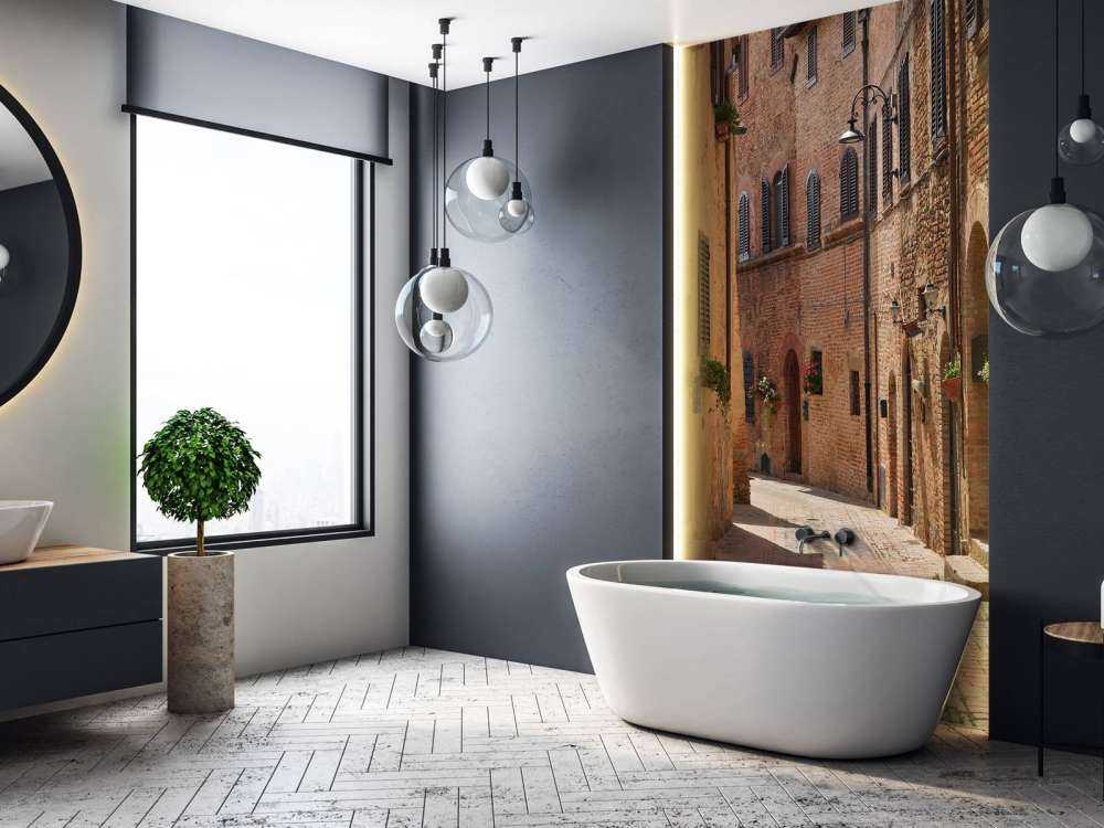 Klassiek straatje met bloemen