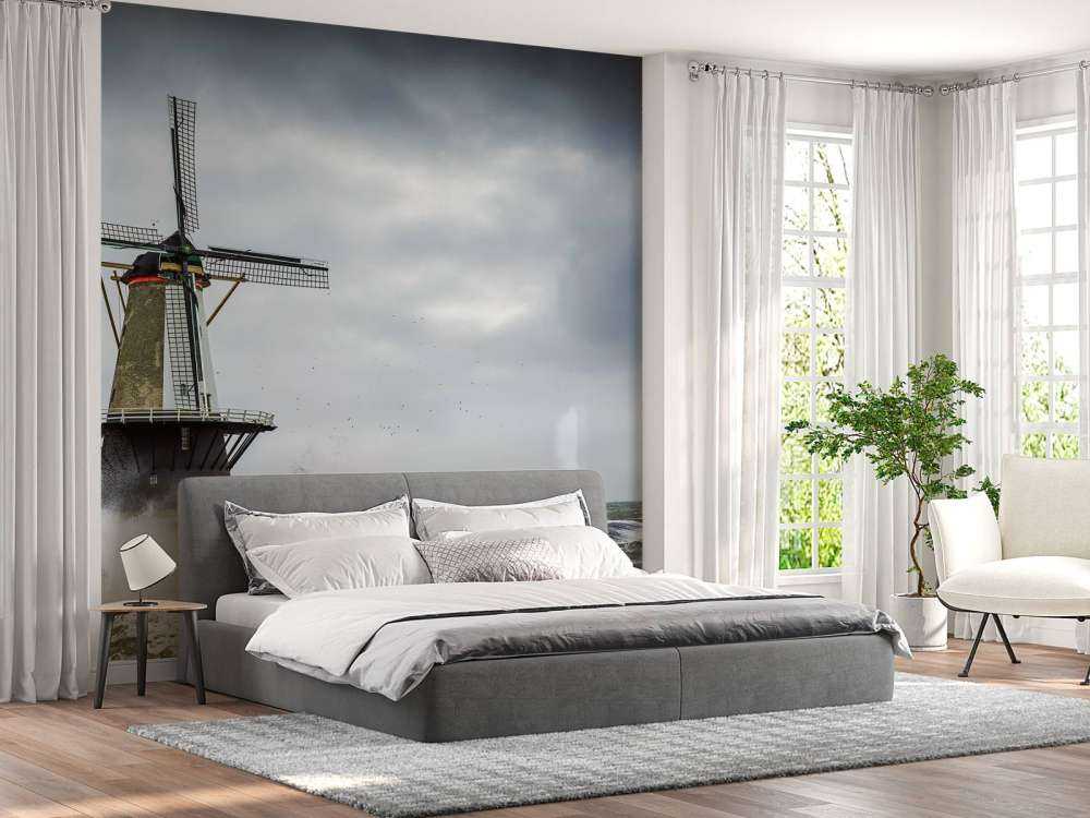 Molen met storm golven