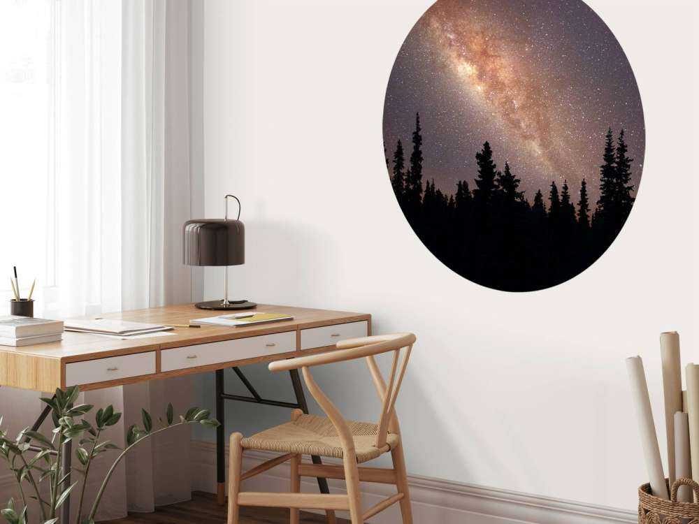 Melkweg boven silhouet van bomen